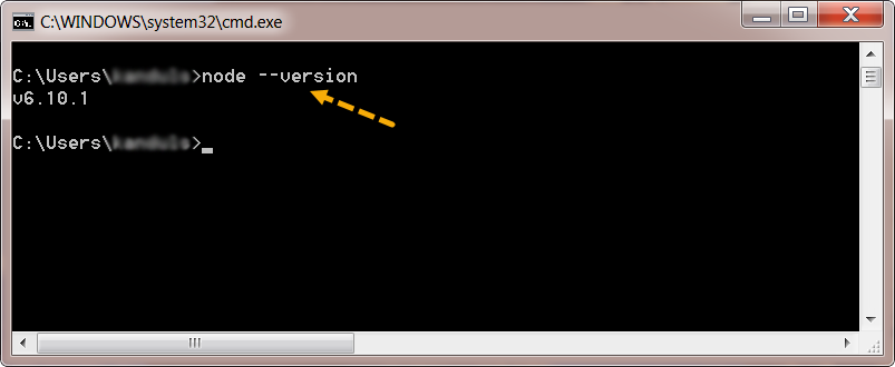 check node version windows